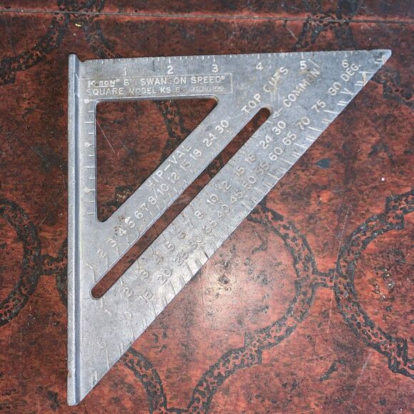 SWANSON SPEED SQUARE 7" RAFTER SQUARE ALUMINUM 1982 VTG USA - Picture 1 of 14